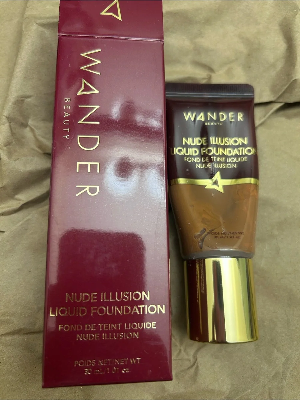 Wander Beauty Nude Illusion Liquid Foundation - Deep Brown with Gold Cap
